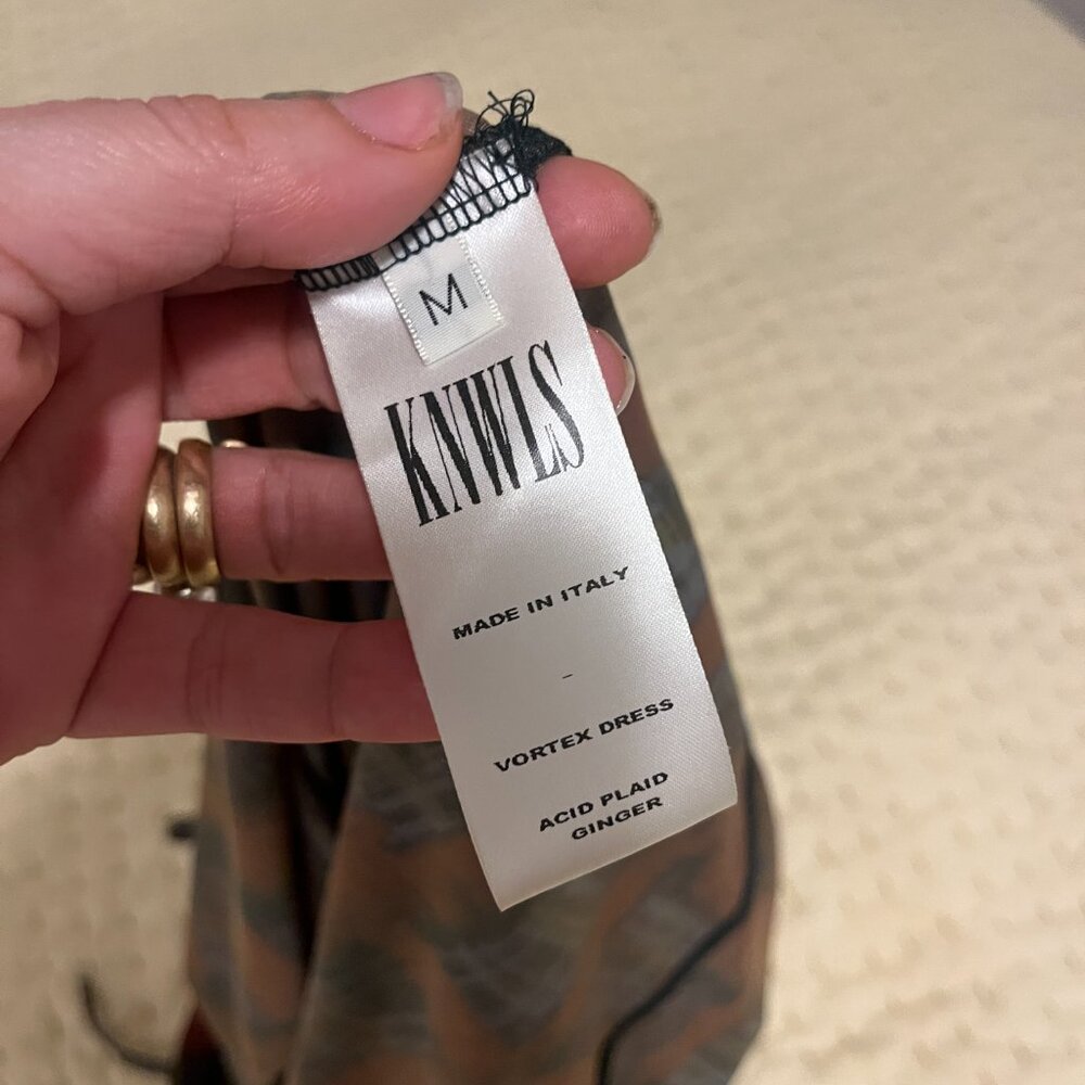 KNWLS Multi Strap Sport Dress with Logo Acid Plaid Ginger Red, Size M - Picture 5 of 6